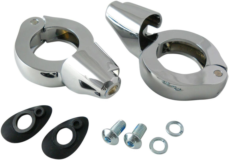 Drag Specialties Turn Signal Fork Clamps #77854CS4