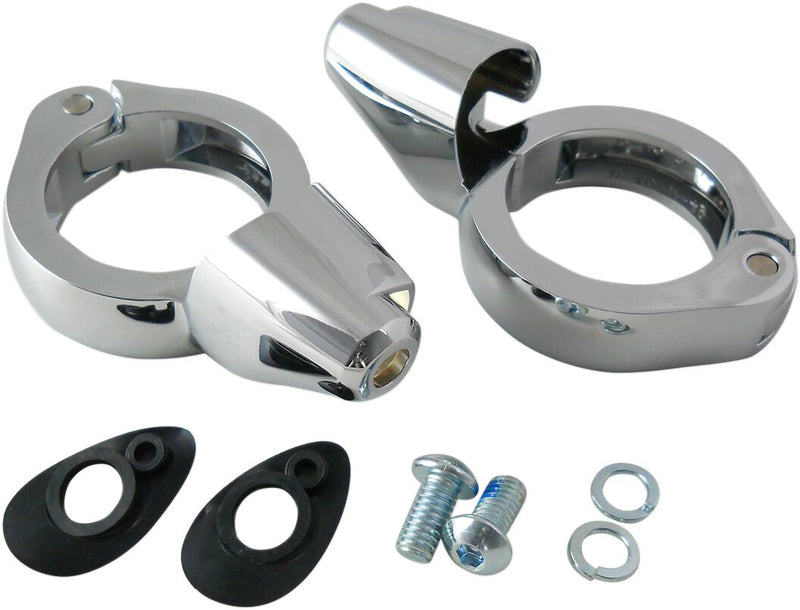 Drag Specialties Turn Signal Fork Clamps #77855CS4