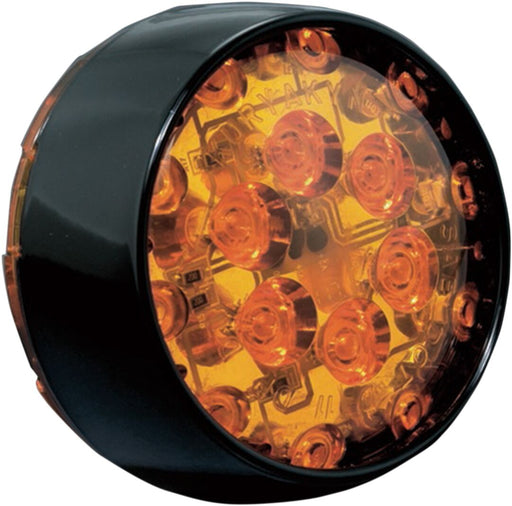 Kuryakyn ECE Compliant Bullet Style Amber L.E.D. Turn Signal Inserts With Amber Lens In Black