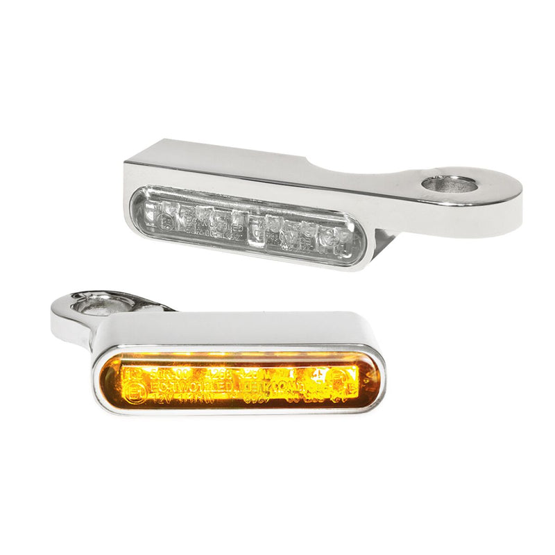 Heinz Bikes LED Handlebar Turn Signals in Natural/Chrome For 2014-2022 XL Models
