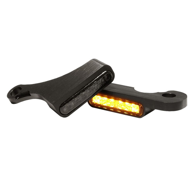 Heinz Bike LED Handlebar Turn Signals in Aluminium/Black For 2015-2017 FXST/FLST Models