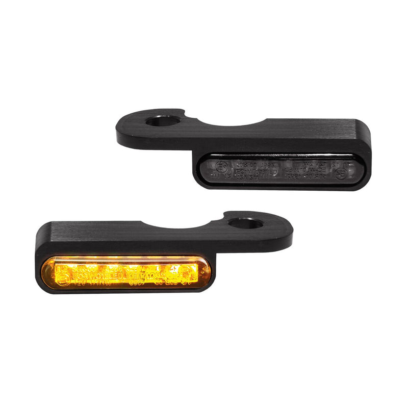 Heinz Bike LED Handlebar Turn Signals in Aluminium/Black For 2002-2017 V-Rod/Night-Rod Models #HBTS-VRS02