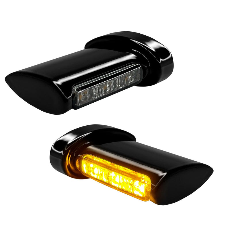 Winglets Led Turn Signals Dyna, Softail, Classic, Revolution, Sportster, Touring, V-Rod, Street, Trike, Livewire #HBWL-3TS