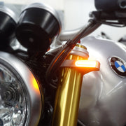 Heinz Bike LED Turn Signals in Aluminium/Black, Classic For Fork Tube #HBZCC-41