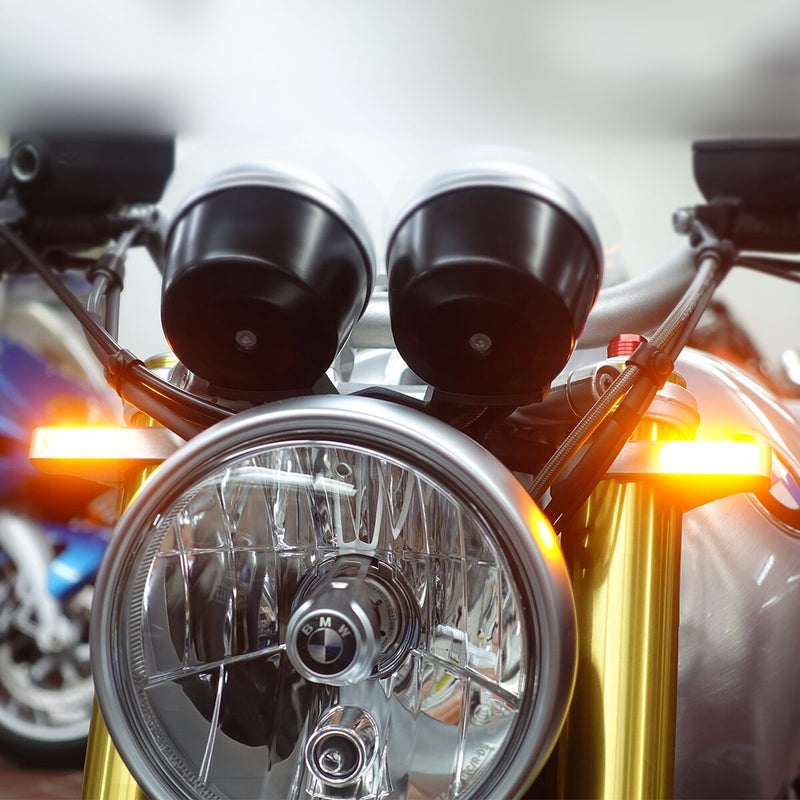 Heinz Bike LED Turn Signals in Aluminium/Black, Classic For Fork Tube #HBZCC-41