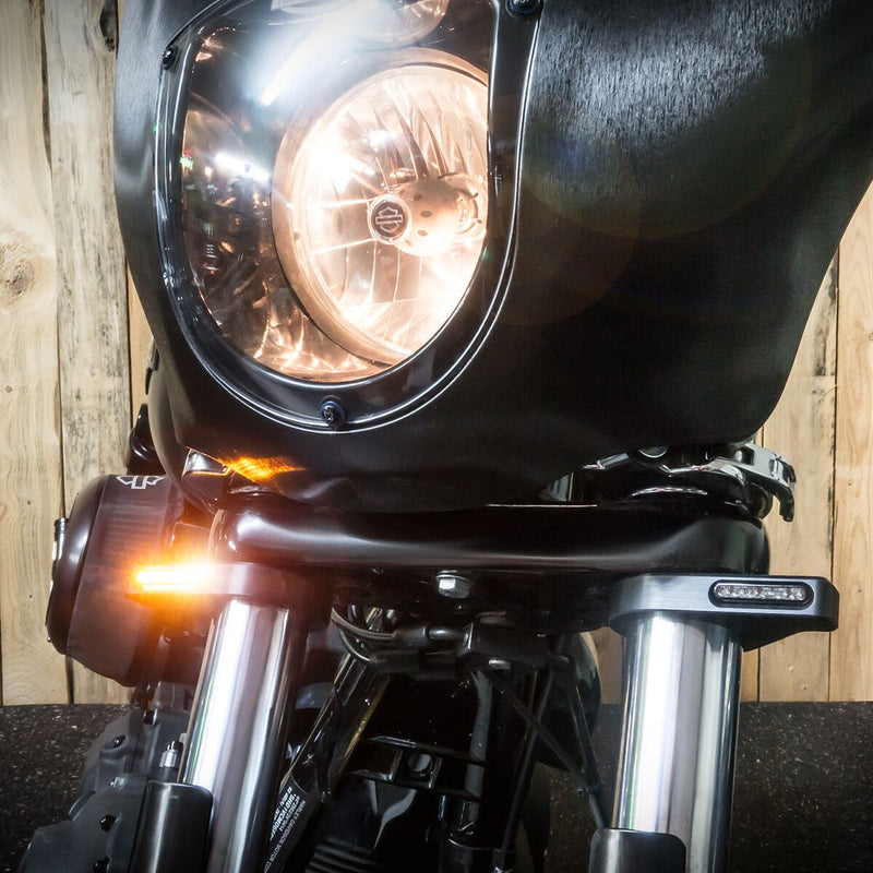 Heinz Bike LED Turn Signals in Aluminium/Black, Classic For Fork Tube #HBZCC-41