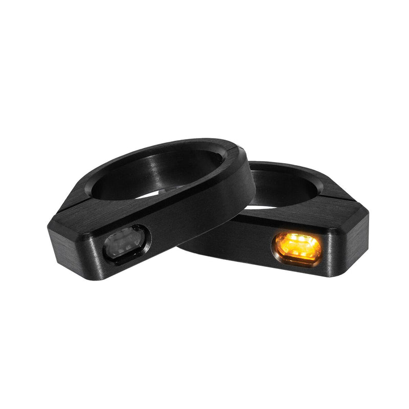 Heinz Bike LED Turn Signals in Aluminium/Black, Micro For: Fork Tubes #HBZCM-49