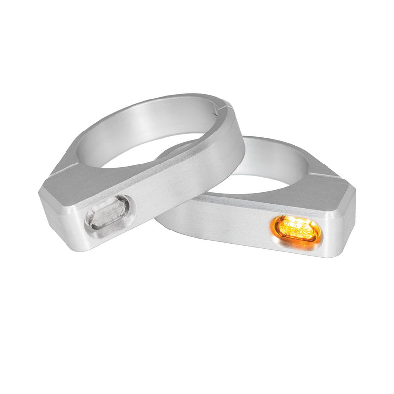 Heinz Bike LED Turn Signals in Aluminium/Silver, Micro For: Fork Tubes