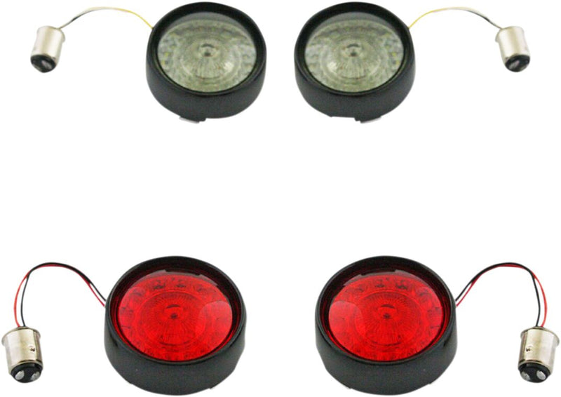 Custom Dynamics Bullet Style ProBeam Turn Signal Insert Kit w/Black Bezels for Various Harley-Davidson Motorcycles (See Fitment List)
