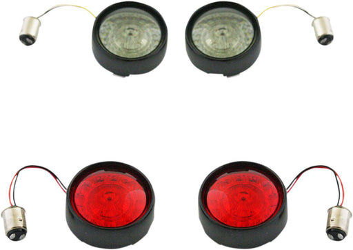 Custom Dynamics Bullet Style ProBeam Turn Signal Insert Kit w/Black Bezels for Various Harley-Davidson Motorcycles (See Fitment List)