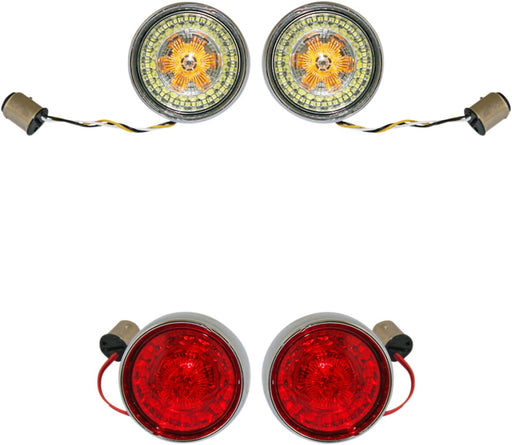 Custom Dynamics Bullet Style ProBeam Turn Signal Insert Kit w/Chrome Bezels for Various Harley-Davidson Motorcycles (See Fitment List)