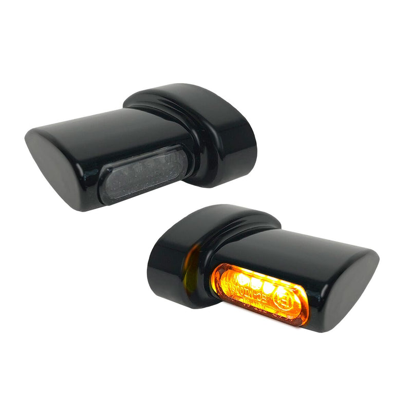 Heinz Bike Winglets Micro Fender Flasher in Black For 1995-2017 Dyna, 1993-2024 Softail, 1993-2022 Sportster, 2008-2013 Models #HBWLM
