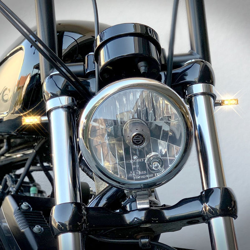 Blokk-Line Micro LED Blinker Dyna, Softail, Classic, Revolution, Sportster, Touring, V-Rod, Street, Trike, Livewire #HBBL-M-1-C