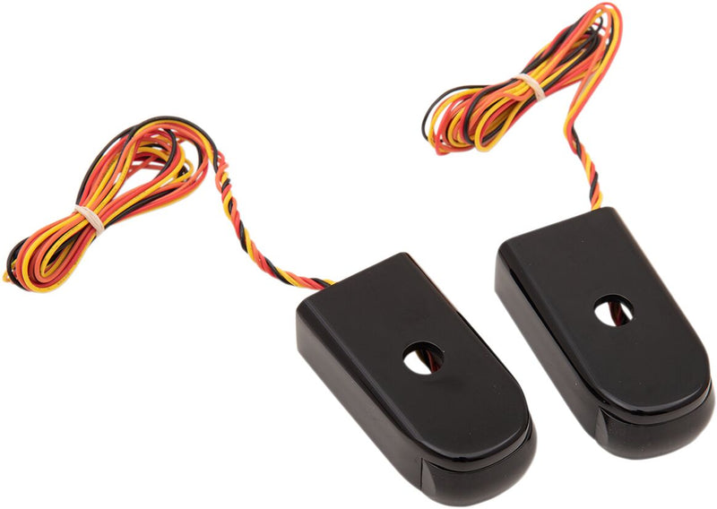Alloy Art Black Strut Lights - Red LED w/Smoke Lens for 2018-2026 Harley-Davidson Softail Motorcycles
