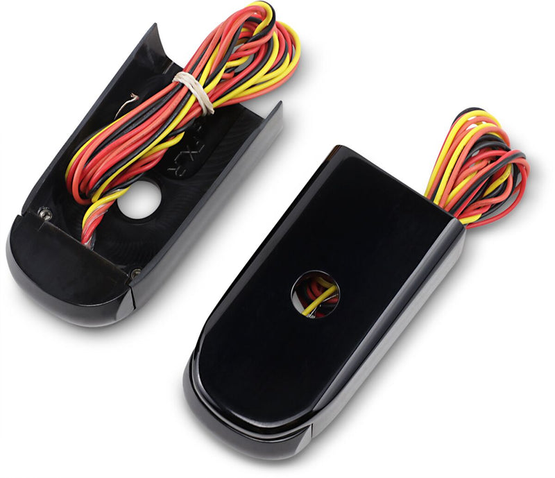 Alloy Art Black Strut Lights - Red LED w/Smoke Lens for 2018-2026 Harley-Davidson Softail Motorcycles
