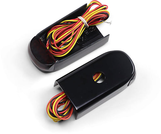 Alloy Art Black Strut Lights - Red LED w/Raw Lens for 2018-2026 Harley-Davidson Softail Motorcycles