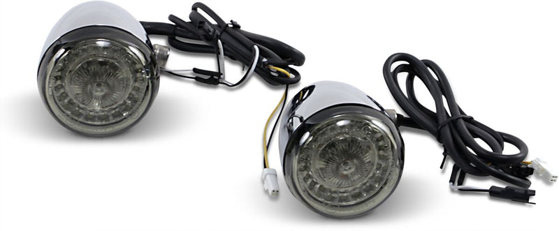 Custom Dynamics ECE Approved ProBEAM Ringz Turn Signals In Chrome With Amber/White L.E.D. For Indian 2014-2020 Motorcycles