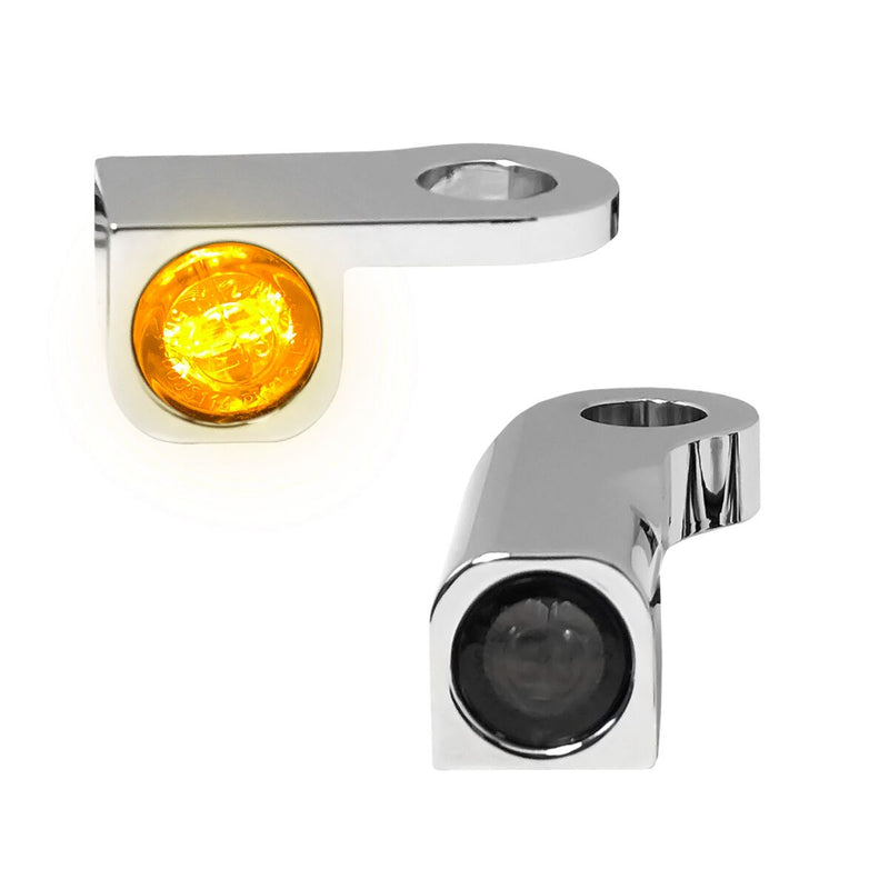 Heinz Bikes NANO Series LED Turn Signals H-D Handlebars in Chrome For 2014-2020 XL Models #HBTSN-XL14-C