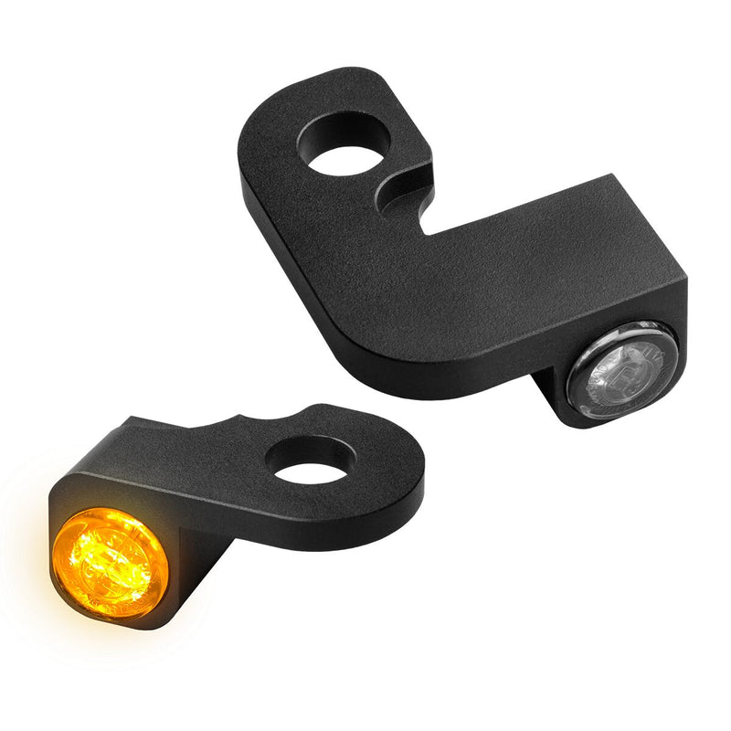 Heinz Bikes NANO Series LED Turn Signals H-D Handlebars in Black For 2000-2014 Softail (Except Breakout And S With Hydraulic Clutch) Models #HBTSN-FL-14