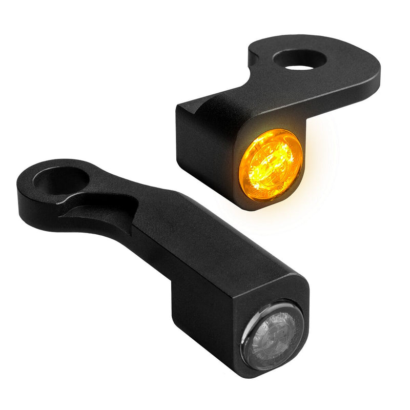 Heinz Bikes NANO Series LED Turn Signals H-D Handlebars in Black For 2015-2017 Softail (Except Breakout With Hydraulic Clutch) Models #HBTSN-FL15