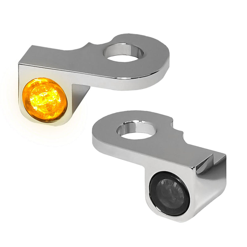 Heinz Bikes NANO Series LED Turn Signals H-D Handlebars in Chrome For 2013-2017 Breakout Models With Hydraulic Clutch