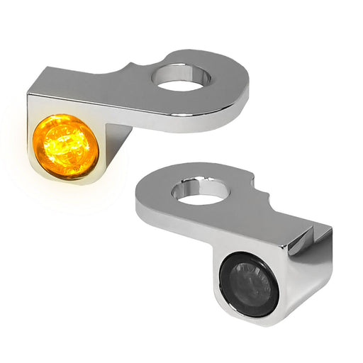 Heinz Bikes NANO Series LED Turn Signals H-D Handlebars in Chrome For 2013-2017 Breakout Models With Hydraulic Clutch