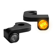 Heinz Bikes NANO Series LED Handlebar Turn Signals in Black For 1999-2008 Touring Models With Cable Clutch #HBTSN-FLH-08