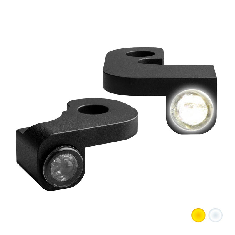 Heinz Bikes NANO Series LED Handlebar Turn Signals in Black With Position Light For 1999-2008 Touring Models With Cable Clutch #HBTSN-FLH-08-PL