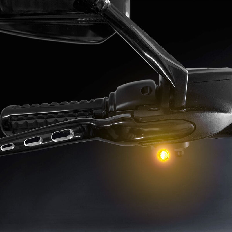 Heinz Bikes NANO Series LED Handlebar Turn Signals in Black With Position Light For 1999-2008 Touring Models With Cable Clutch #HBTSN-FLH-08-PL