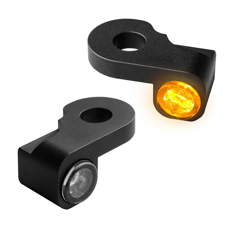 Heinz Bikes NANO Series LED Turn Signals H-D Handlebars in Black For 2002-2017 V-Rod/Night Rod Models #HBTSN-VRS02