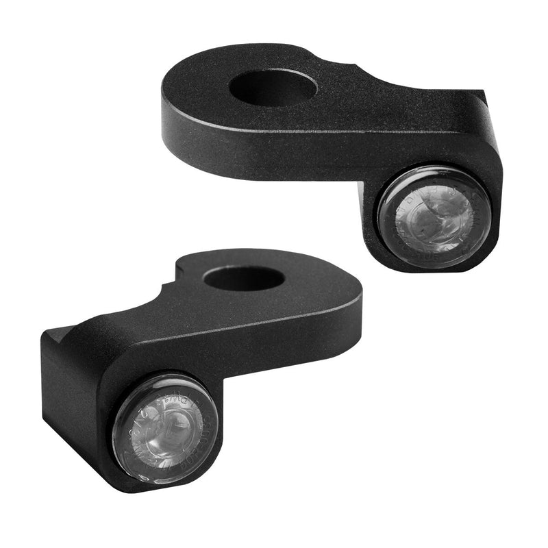 Heinz Bikes NANO Series LED Handlebar Turn Signals in Black For 2014-2017 Softail Slim S, Fat Boy S, Dyna Low Rider S Models #HBTSN-S14