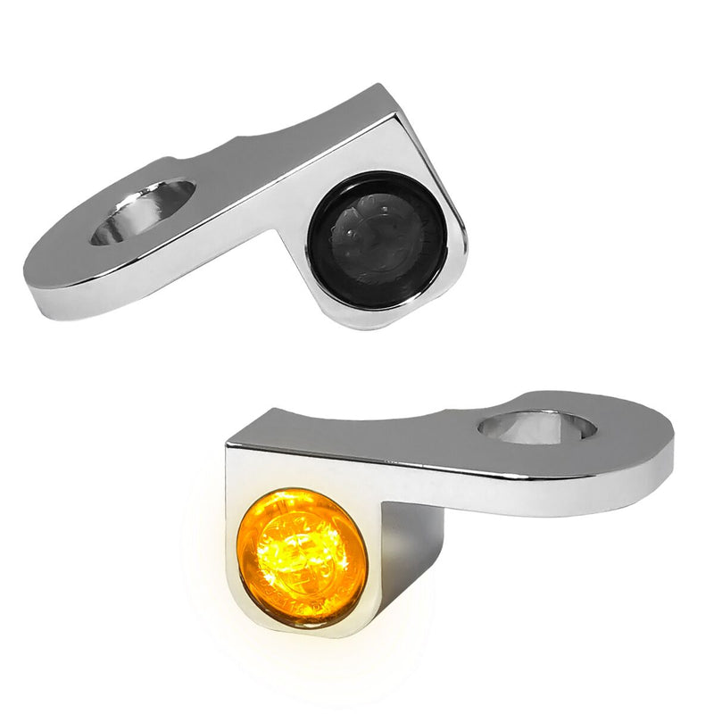 Heinz Bikes NANO Series LED Turn Signals H-D Handlebars in Chrome For 2014-2017 S Models #HBTSN-S14-C