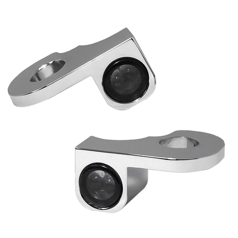 Heinz Bikes NANO Series LED Handlebar Turn Signals H-D in Chrome With Position Light For 2014-2017 Softail Slim S & Fat Boy S Models #HBTSN-S14-C-PL