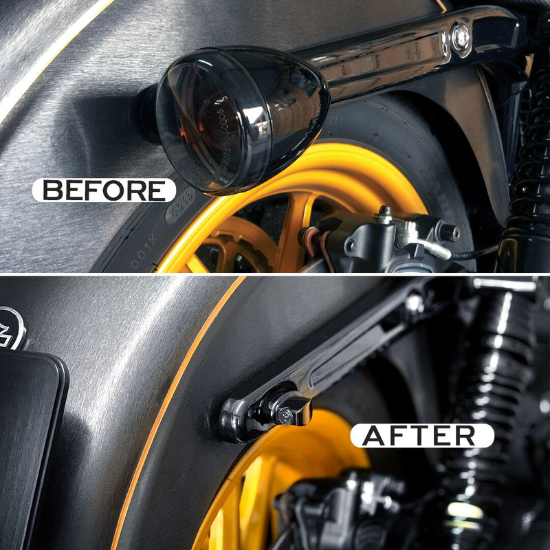 Heinz Bikes NANO Series Winglets Turn Signals, Brake & Taillights in Chrome For 1999-2024 H-D Models #HBWLN-3TS-C