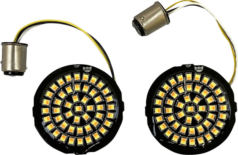 Custom Dynamics Genesis® 4 Amber/White LED Turn Signal Inserts Bullet Pair