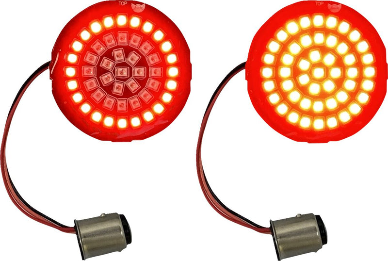 Custom Dynamics Genesis® 4 Red Ring LED Turn Signal Inserts Bullet Rear Pair