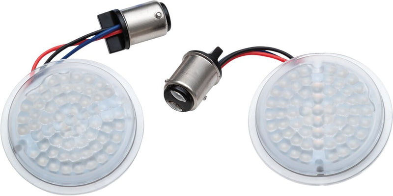 Kuryakyn LuminEZ L.E.D. Front Turn Signal Inserts Amber/Amber Bullet Style For Harley-Davidson 2002-2023 Touring, 2002-2023 Softail, 2001-2017 Dyna & 2002-2020 Sportster Models #KUR2934