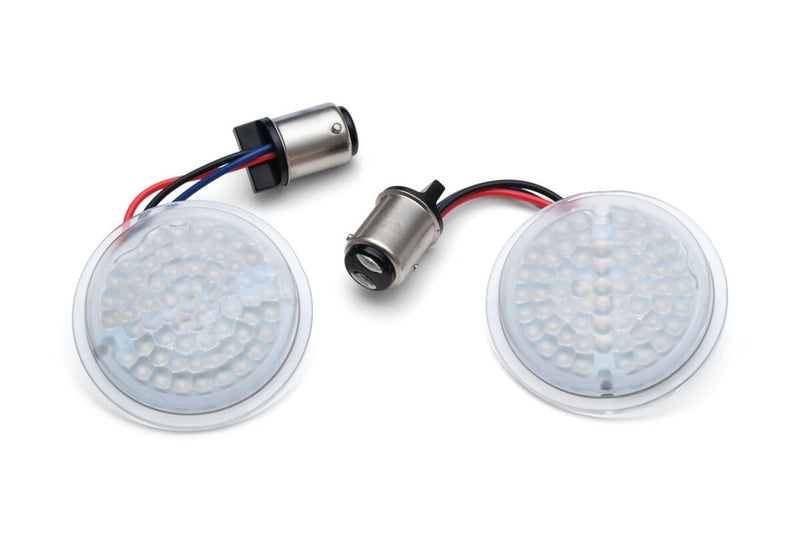 Kuryakyn LuminEZ L.E.D. Front Turn Signal Inserts Amber/Amber Bullet Style For Harley-Davidson 2002-2023 Touring, 2002-2023 Softail, 2001-2017 Dyna & 2002-2020 Sportster Models #KUR2934