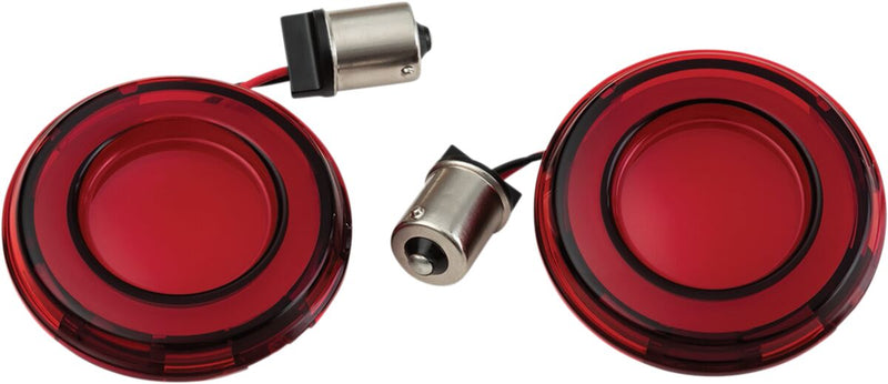 Kuryakyn Tracer L.E.D. Rear Turn Signal Insert Kit With Red Lens For Harley-Davidson 2002-2023 Touring, 2002-2023 Softail, 2001-2017 Dyna & 2002-2020 Sportster Models