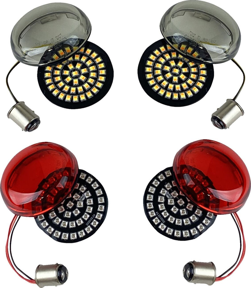 Custom Dynamics Genesis® 4 LED Front & Rear Turn Signal Kit for Various Harley-Davidson Motorcycles (See Fitment List)