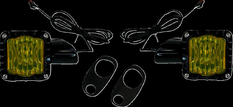 Custom Dynamics Black/Yellow Shark Demon LED Turn Signals for 2015-2024 Harley-Davidson Touring and 2023-2024 Harley-Davidson Trike Motorcycles