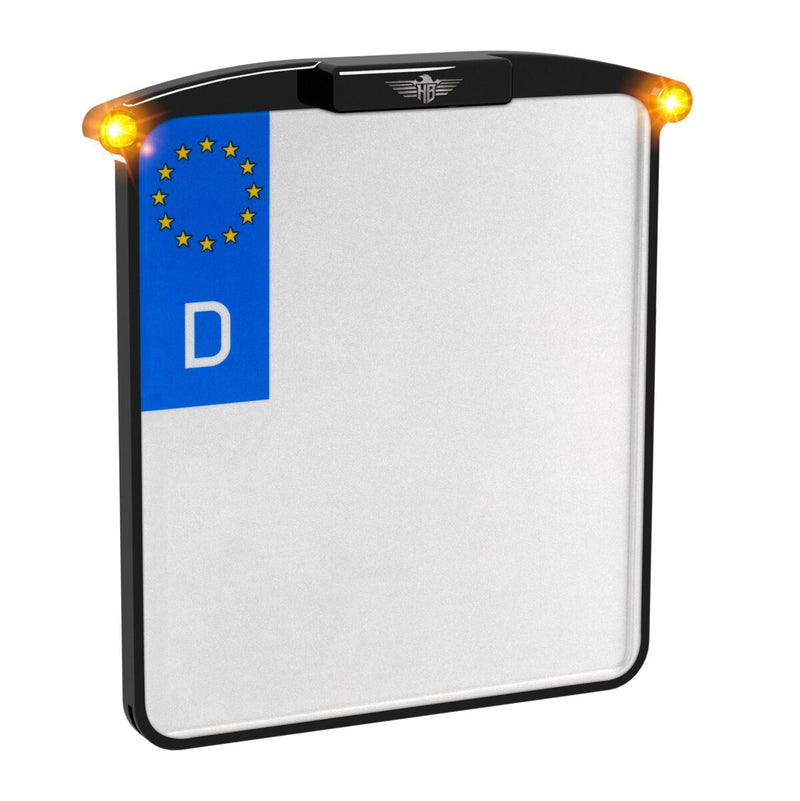 Heinz Bikes All In One Nano Licence Plate Holder In Black With Indicator, Brake Light & Taillight (Austria x