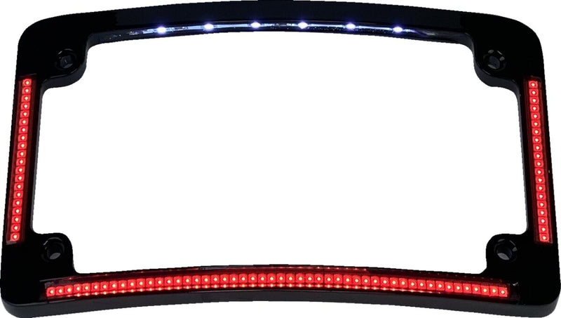 Custom Dynamics Radius Licence Plate Frame with Auxiliary Red LEDs and Tag Illumination