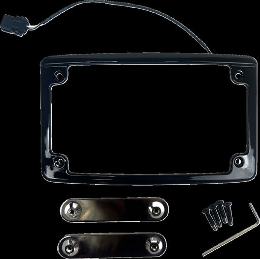 Custom Dynamics Black Illuminated Radius Licence Plate Frame for 2023-2026 Harley-Davidson Touring Motorcycles