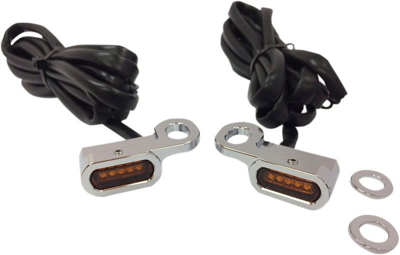 Drag Specialties LED Handlebar Marker Lights Fits Harley-Davidson Softail, Touring, V-Rod Models 2009-2017