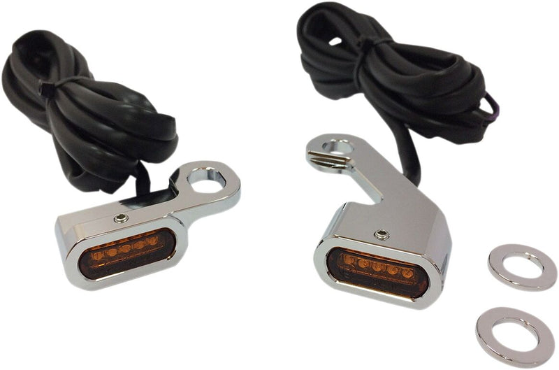 Drag Specialties LED Handlebar Marker Lights Fits Harley-Davidson Dyna, Softail, Touring, Trike Models 2009-2024