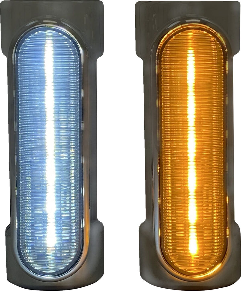Custom Dynamics Chrome 1 1/4 in. X 4 7/8 in. Engine Guard LED Lights for 2014-2025 Harley-Davidson Trike Motorcycles