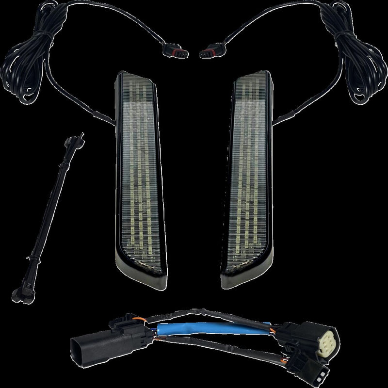 Custom Dynamics Black LED Fork Lights w/Smoke Lens for 2010-2013 Harley-Davidson Road Glide Custom - FLTRX and 2010-2013 Harley-Davidson Street Glide - FLHX Motorcycles