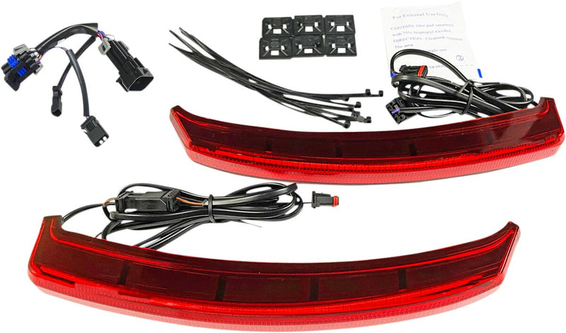 Custom Dynamics Low Profile Bagz w/Red Lens for Select Indian Motorcycles
