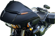 Custom Dynamics Black LED Windshield Trim With Auxiliary Turn Signals for 2015-2025 Harley-Davidson Touring and 2023-2025 Harley-Davidson Trike Motorcycles
